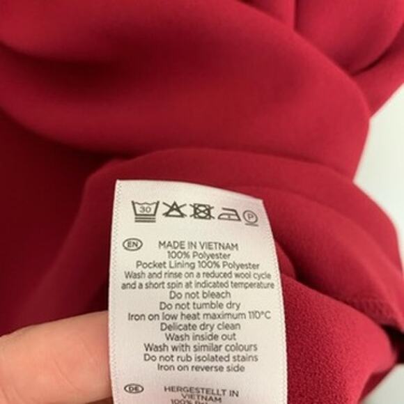 Hobbs London Katelena Mini Shift Tunic Crimson Red Dress Womens Size 8 - Picture 15 of 16